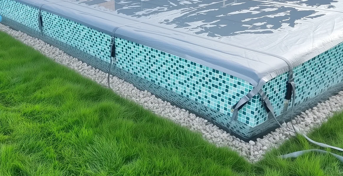 Покрывало для бассейна под снегом — защита зимой в Минеральных Водах